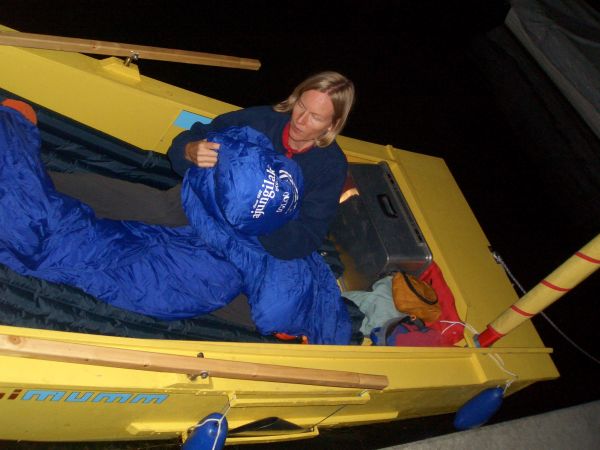 getting the sleeping bag out