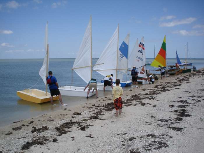 Conventional Sailboat Racing Around Buoys